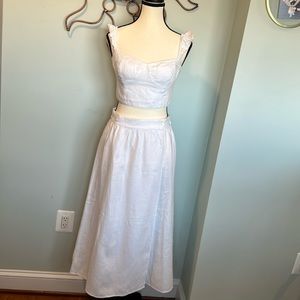 Reformation White Linen Two Piece Set